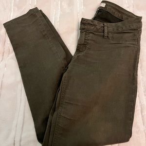 Dark Green Khaki Skinny Jeans